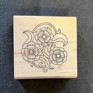 Floral Design Wooden Stamp
